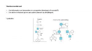 Stamboomonderzoek Om informatie over kenmerken te verzamelen dominant