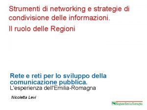 Strumenti di networking e strategie di condivisione delle