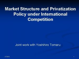 Market Structure and Privatization Policy under International Competition