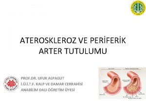 ATEROSKLEROZ VE PERFERK ARTER TUTULUMU PROF DR UFUK