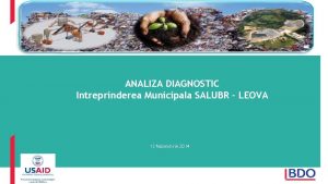 ANALIZA DIAGNOSTIC Intreprinderea Municipala SALUBR LEOVA 13 Noiembrie