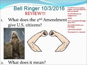 Bell Ringer 1032016 1 REVIEW What does the