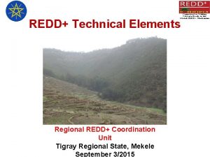 REDD Technical Elements Regional REDD Coordination Unit Tigray