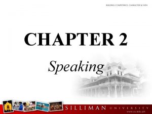 CHAPTER 2 Speaking Z Introduction speaking involves the