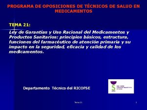 PROGRAMA DE OPOSICIONES DE TCNICOS DE SALUD EN