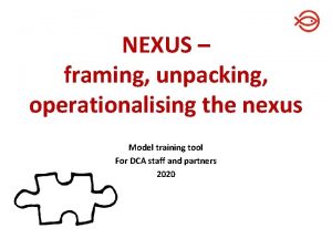 NEXUS framing unpacking operationalising the nexus Model training