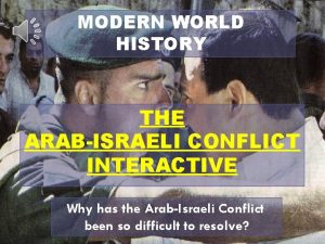 MODERN WORLD HISTORY THE ARABISRAELI CONFLICT INTERACTIVE Why