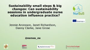 Sustainability small steps big changes Can sustainability sessions