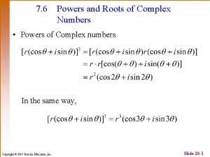 7 6 Powers and Roots of Complex Numbers