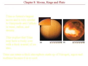 Chapter 8 Moons Rings and Pluto Titan is