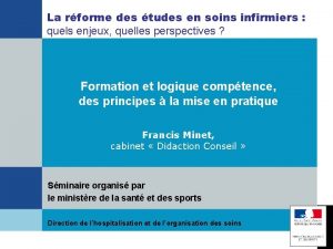 La rforme des tudes en soins infirmiers quels