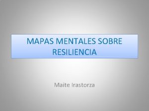 MAPAS MENTALES SOBRE RESILIENCIA Maite Irastorza Definicin Personalidad