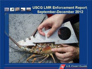 USCG LMR Enforcement Report SeptemberDecember 2012 Objective SeptemberDecember