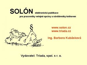SOLN elektronick publikace pro pracovnky veejn sprvy a