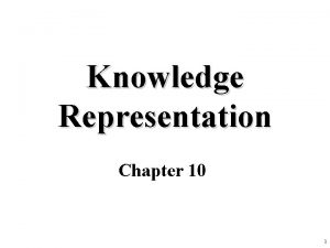 Knowledge Representation Chapter 10 1 Introduction Real knowledge