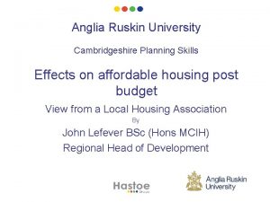 Anglia Ruskin University Cambridgeshire Planning Skills Effects on