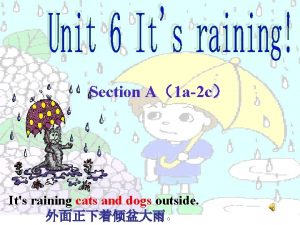 Section A1 a2 c Its raining cats and