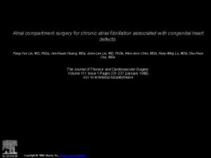Atrial compartment surgery for chronic atrial fibrillation associated