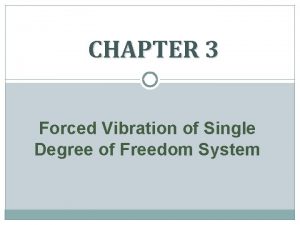 CHAPTER 3 Forced Vibration of Single Degree of