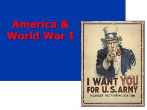 America World War I w MAIN Causes of