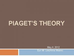 PIAGETS THEORY May 4 2012 Eun Mi LeeAnna