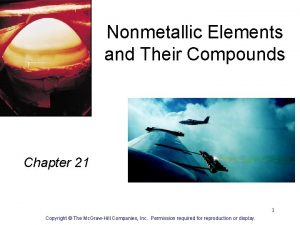 Nonmetallic Elements and Their Compounds Chapter 21 1