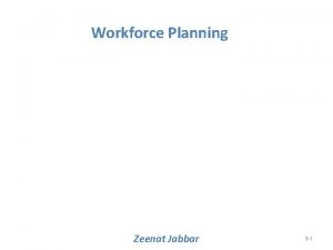 Workforce Planning Zeenat Jabbar 5 1 Learning Objectives