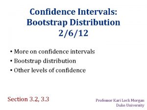 Confidence Intervals Bootstrap Distribution 2612 More on confidence