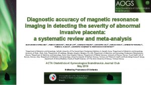 Diagnostic accuracy of magnetic resonance imaging in detecting