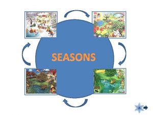 SEASONS Seasons Months WINTER December January February SPRING