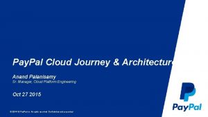 Pay Pal Cloud Journey Architecture Anand Palanisamy Sr