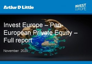 Invest Europe Pan European Private Equity Full report