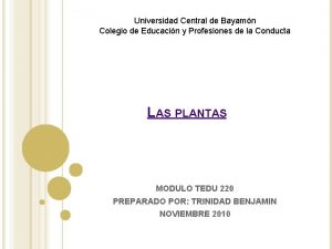 Universidad Central de Bayamn Colegio de Educacin y