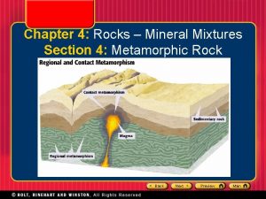Chapter 4 Rocks Mineral Mixtures Section 4 Metamorphic