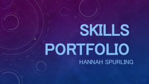 SKILLS PORTFOLIO HANNAH SPURLING OVERZELEOUS FAN ASSULTS GIGI