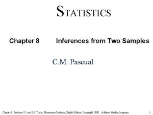 STATISTICS Chapter 8 Inferences from Two Samples C
