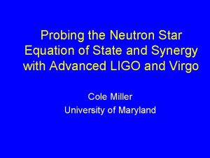 Probing the Neutron Star Equation of State and
