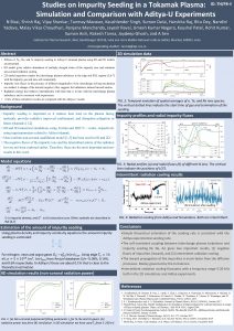 Studies on impurity Seeding in a Tokamak Plasma