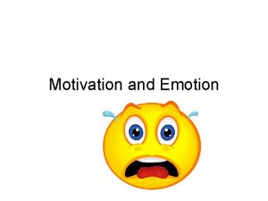 Motivation and Emotion Motivation Forces that act on