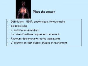Plan du cours Dfinitions GINA anatomique fonctionnelle Epidmiologie
