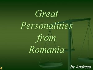 Great Personalities from Romania by Andreea Mihai Eminescu