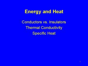 Energy and Heat Conductors vs Insulators Thermal Conductivity