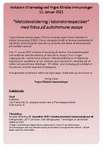 Invitation til temadag ved Yngre Kliniske Immunologer 11