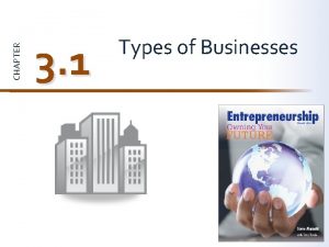CHAPTER 3 1 Types of Businesses SECTION 3