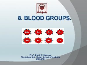 8 BLOOD GROUPS Prof Sherif W Mansour Physiology