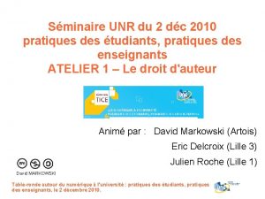 Sminaire UNR du 2 dc 2010 pratiques des