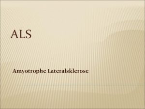 ALS Amyotrophe Lateralsklerose Degeneration von 1 und 2
