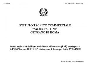 A S 19992000 ITC Sandro PERTINI Genzano di