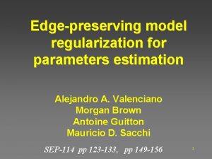 Edgepreserving model regularization for parameters estimation Alejandro A