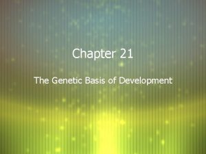 Chapter 21 The Genetic Basis of Development Zygote